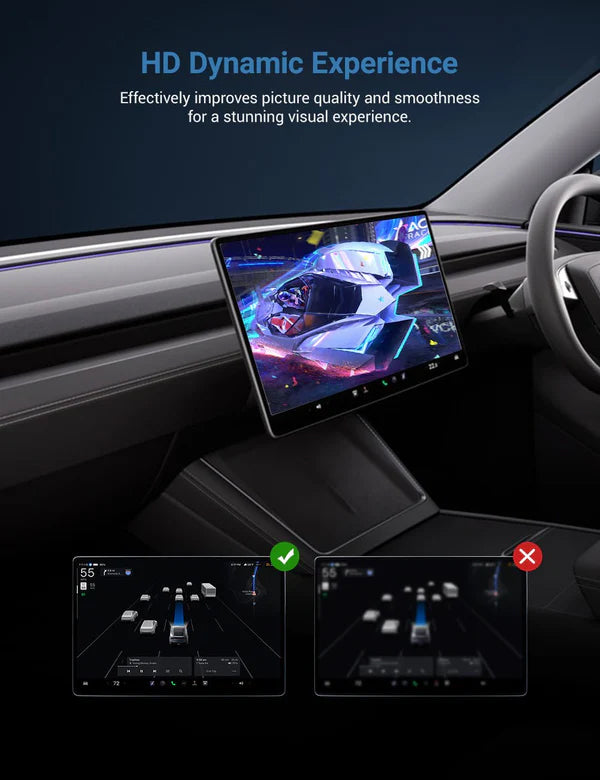 HALOBLK 16in Automobile Touch Glass Screen Pro+ Front & Rear (2026 Tesla Model Y Juniper & Model Y L - Clear)