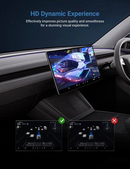 HALOBLK 16in Automobile Touch Glass Screen Pro+ Front & Rear (2026 Tesla Model Y Juniper & Model Y L - Clear)