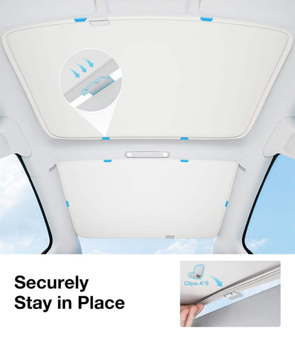 TESLA 2025 Model 3 Retractable Manual Glass Roof UV Protection Sunshades