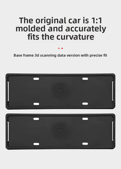 TESLA 2025 Model Y Juniper Scratch Resistant ABS Full Edge Protection License Plate Frame - Matte Black