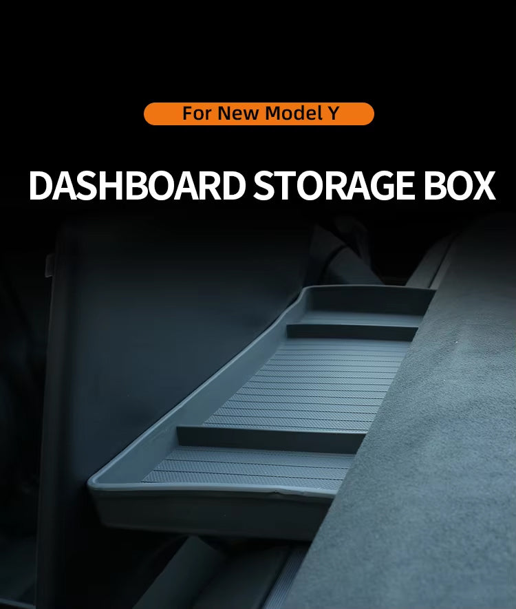 TESLA 2025 Model Y and Model 3 Interior TPE Rear Screen Dashboard Storage - Gray