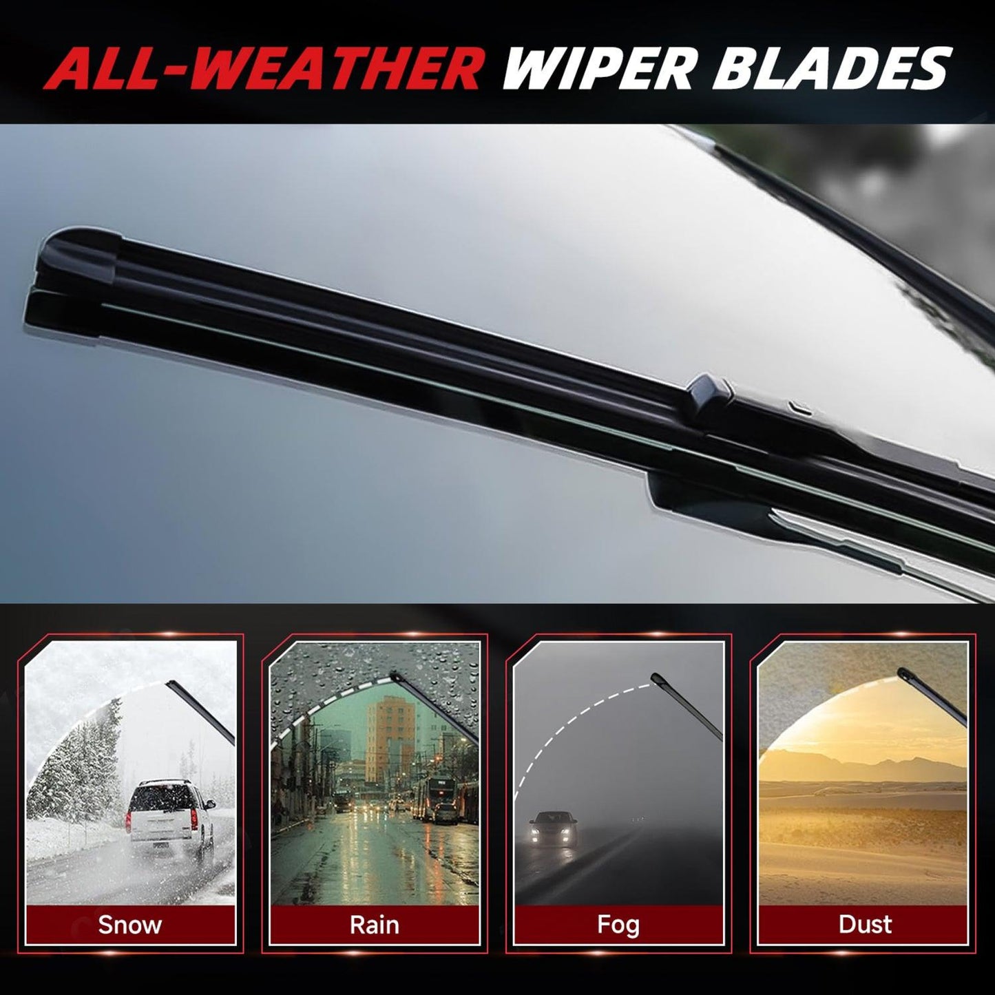 TESLA Driver-Side 26" Windshield Banana Wiper For Tesla Model Y Juniper 2025 - Present and Model 3 Highland 2024 - Present (Black)