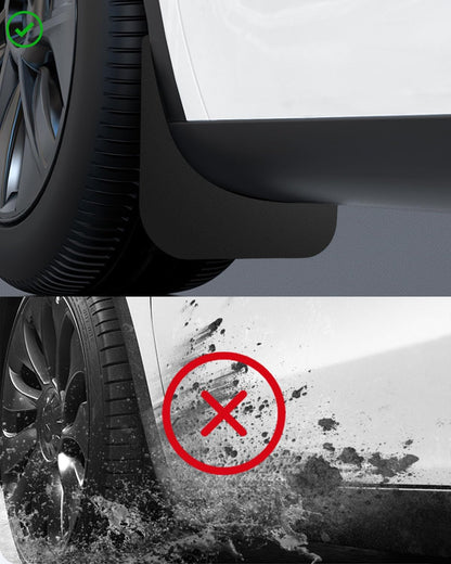 TESLA 2024-2026 Model 3 Highland Soft TPE Front and Rear Fender Mud Flaps - 1 SET (4PCS)
