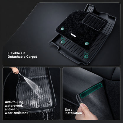 HALOBLK Tesla 2026-2027 Model YL Waterproof TPE Odorless Cargo Liners Double Layer Floor Mats - 1 SET (4PCS)