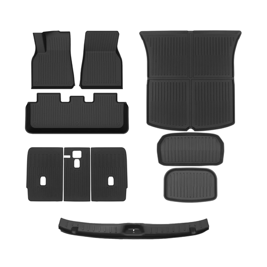 2025 TESLA Model Y Juniper Waterproof TPE Odorless Cargo Liners Floor Mats - 1 SET (10PCS)