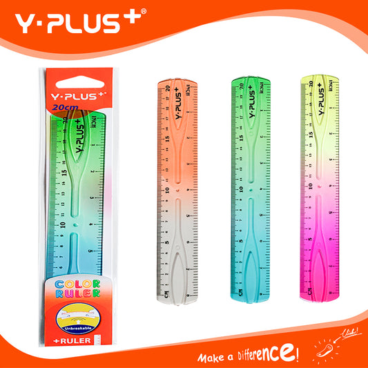 Y-Plus+ 1 Pc Unbreakable Color Ruler 20cm