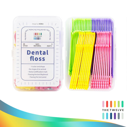 The Twelve Kids Dental Floss 40pcs (Ages 3+)