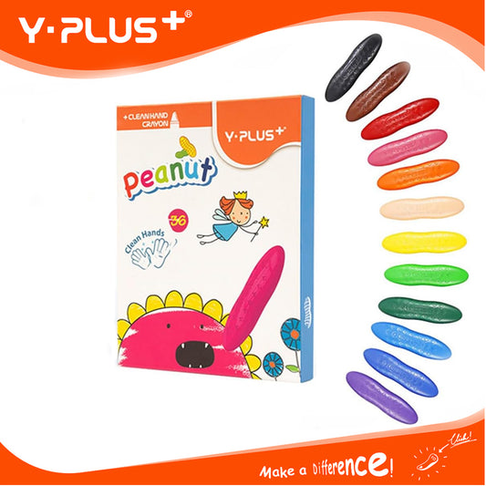 Y-Plus+ Peanut Clean Hand Crayons 36 Colors