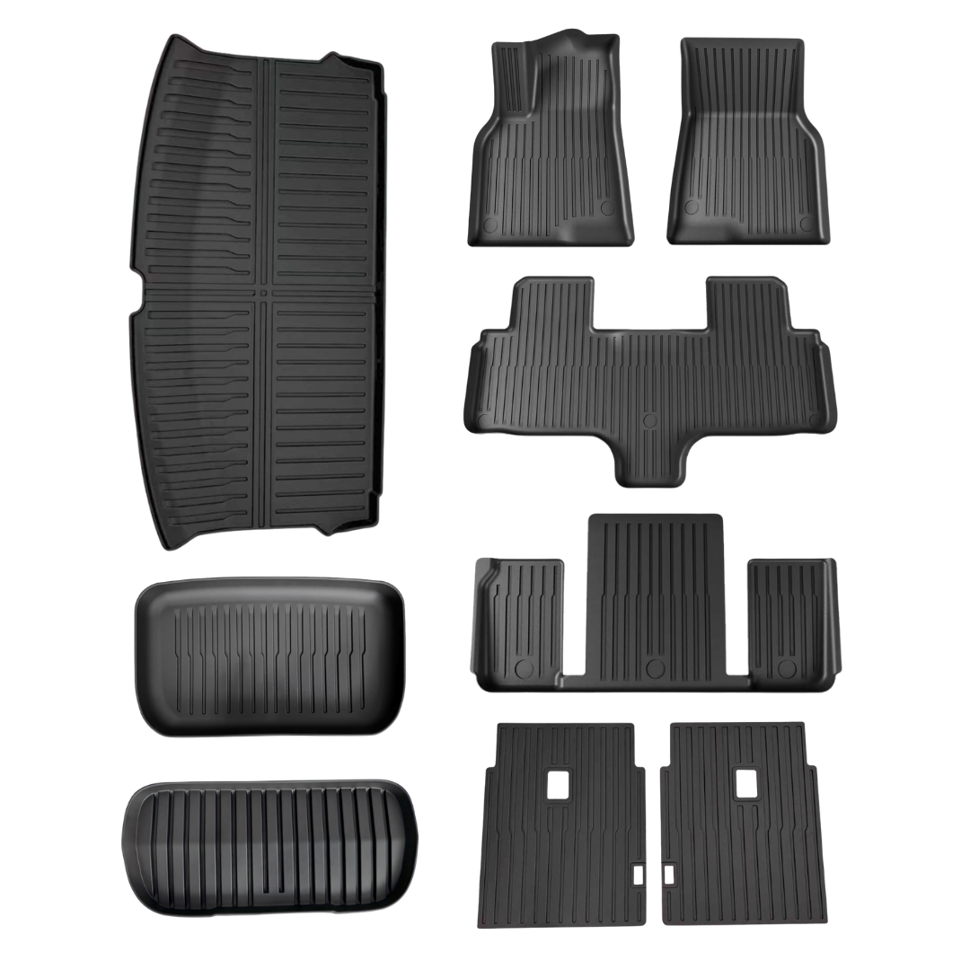 TESLA 2026 Model YL Waterproof TPE Odorless Cargo Liners Floor Mats - 1 SET (9PCS)