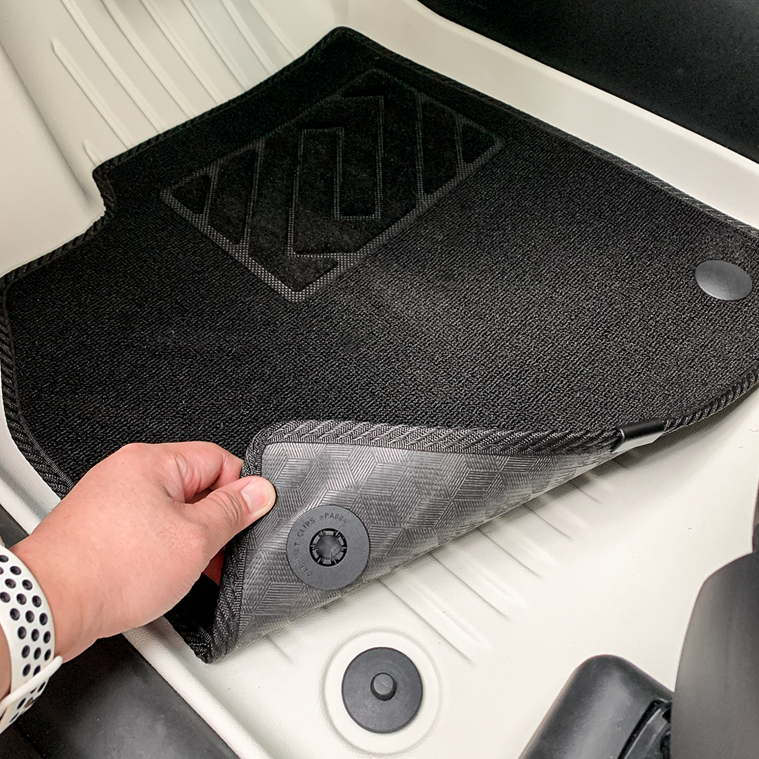 TESLA 2025/2026 Model Y Juniper Waterproof TPE Odorless Cargo Liners Floor Mats - White 1 SET (9PCS)
