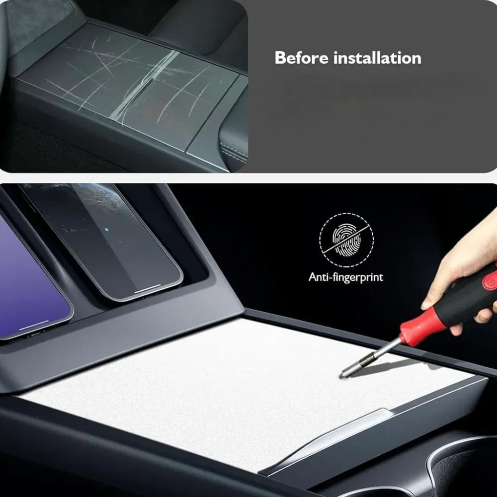 TESLA Model Y| Model YL | Model 3 Silicone Center Console Sticker Protection Cover Kit (Matte White)