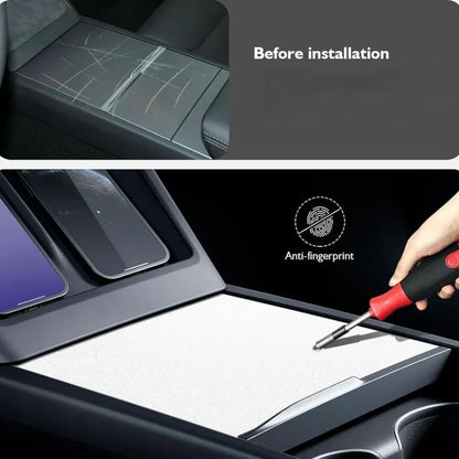 TESLA Model Y| Model YL | Model 3 Silicone Center Console Sticker Protection Cover Kit (Matte White)
