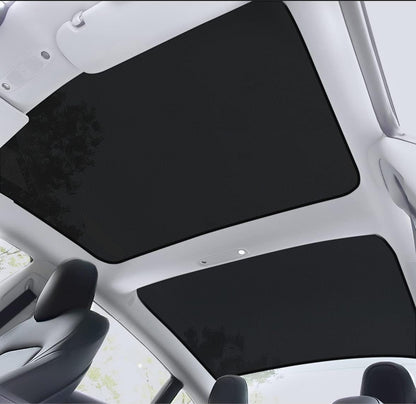 TESLA 2025+ Model 3 Highland Foldable Front and Rear Sunroof Mesh Sunshade for Glass Roof (Black)