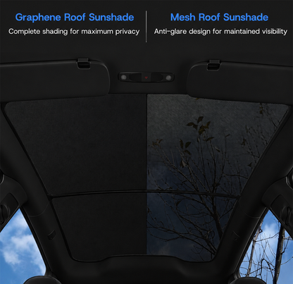 TESLA 2025/2026 Model Y Juniper Foldable Front and Rear Sunroof Mesh Sunshade for Glass Roof (Black)