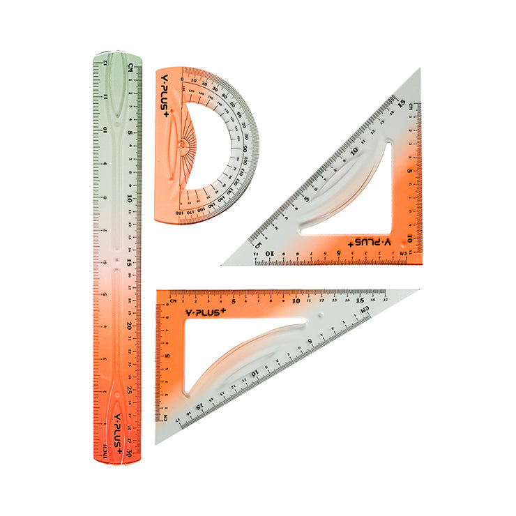 Y-Plus+ 4 Pcs Unbreakable Color Ruler Set