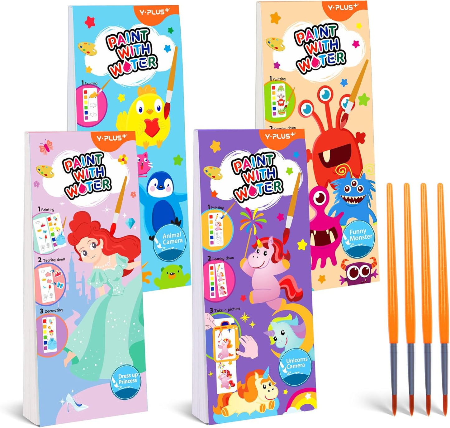 Y-Plus+ Paint with Water Pocket Size Coloring Book