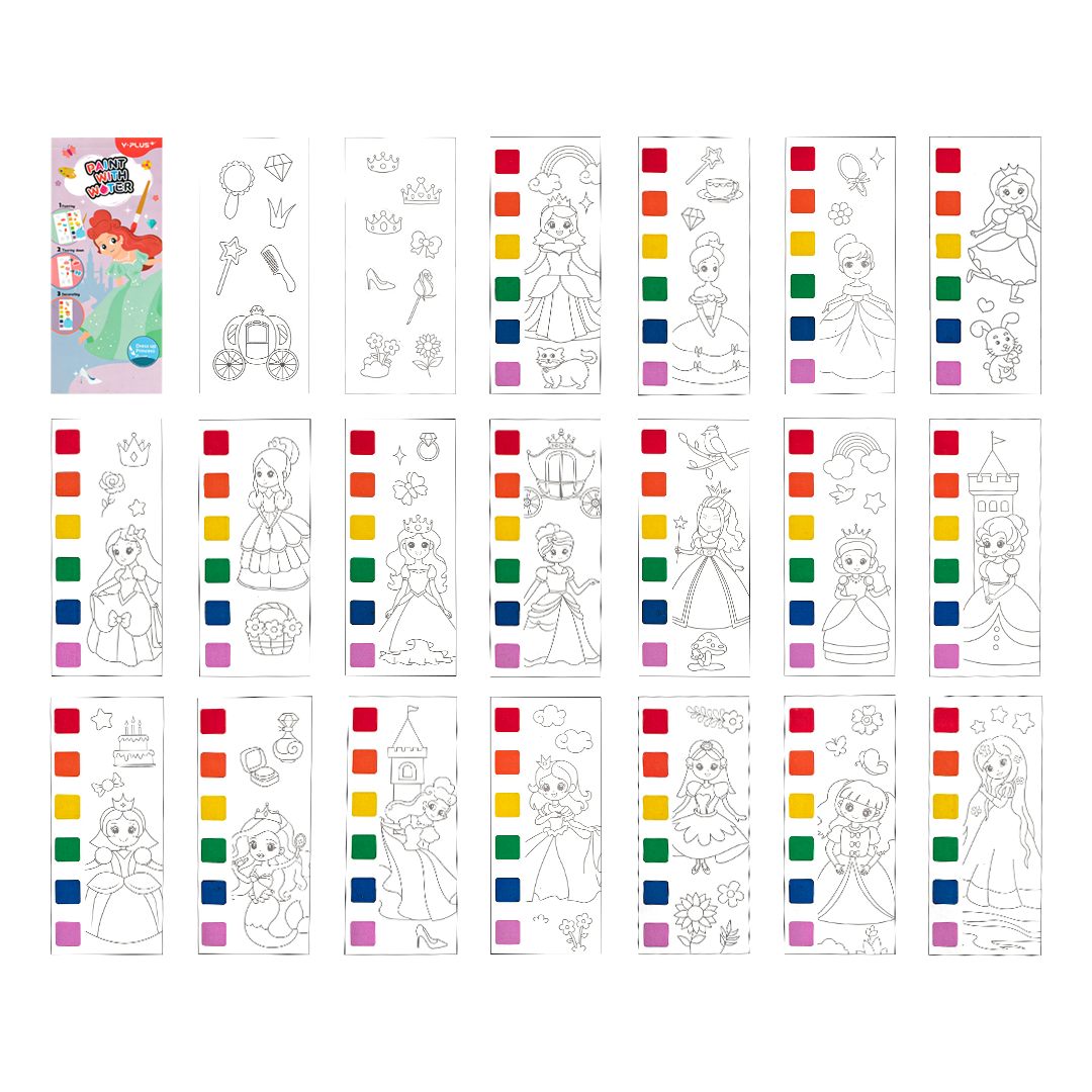 Y-Plus+ Paint with Water Pocket Size Coloring Book