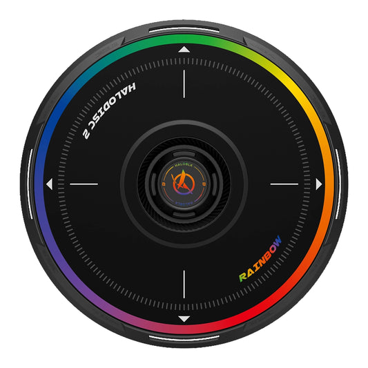 Haloblk HaloDisc 2 Wheel Covers for Tesla Model 3 &  Model Y Juniper 19" Crossflow Wheels - Rainbow Road (Black)