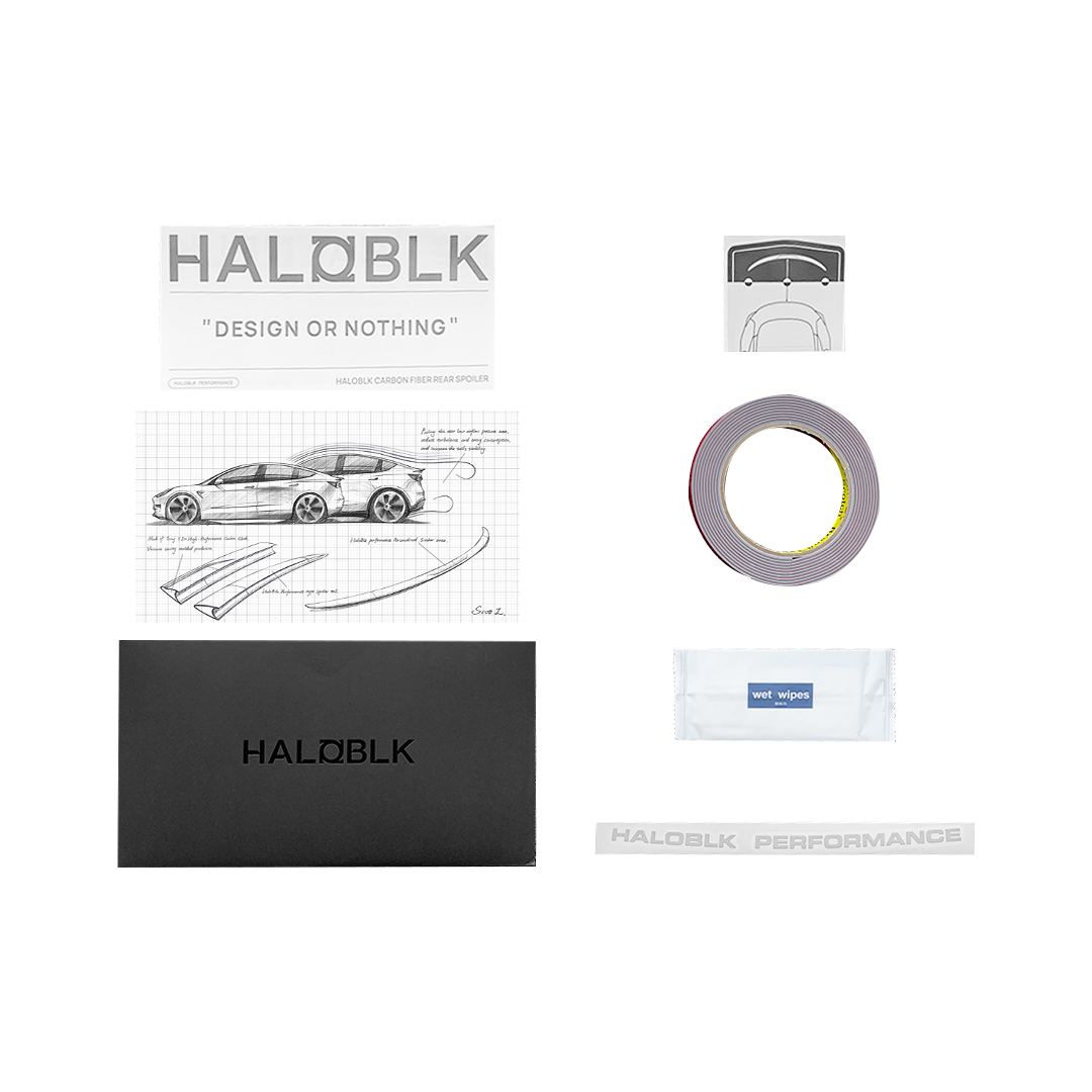 HALOBLK Carbon Fiber Rear Spoiler for Tesla 2025-2026 Model Y Juniper - Matte