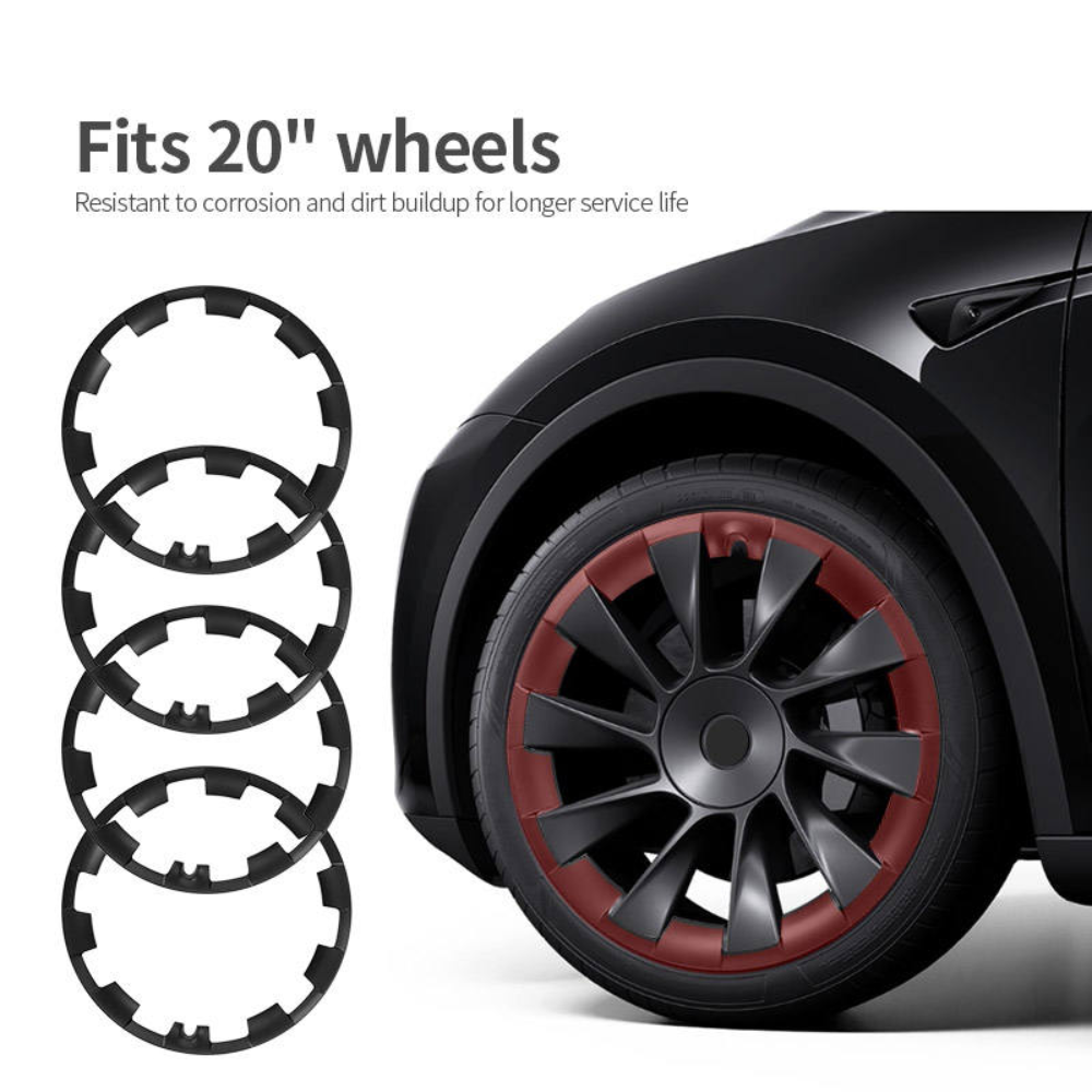 TESLA 2025/2026 Model Y Juniper ABS+PC 20 Inch Wheel Hub Protection Ring - 1 SET (4PCS)