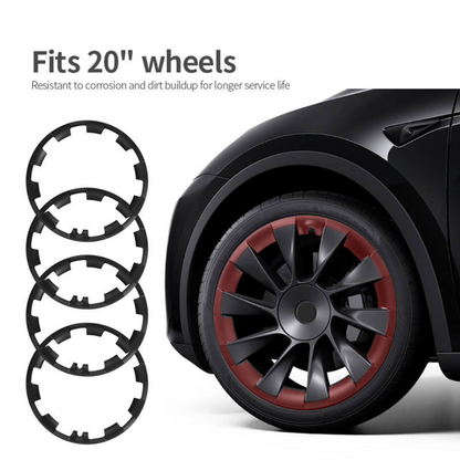 TESLA 2025/2026 Model Y Juniper ABS+PC 20 Inch Wheel Hub Protection Ring - 1 SET (4PCS)