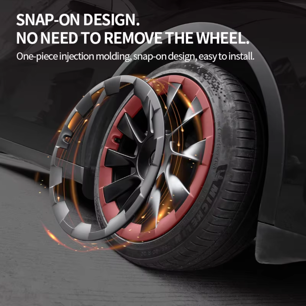 TESLA 2025/2026 Model Y Juniper ABS+PC 20 Inch Wheel Hub Protection Ring - 1 SET (4PCS)