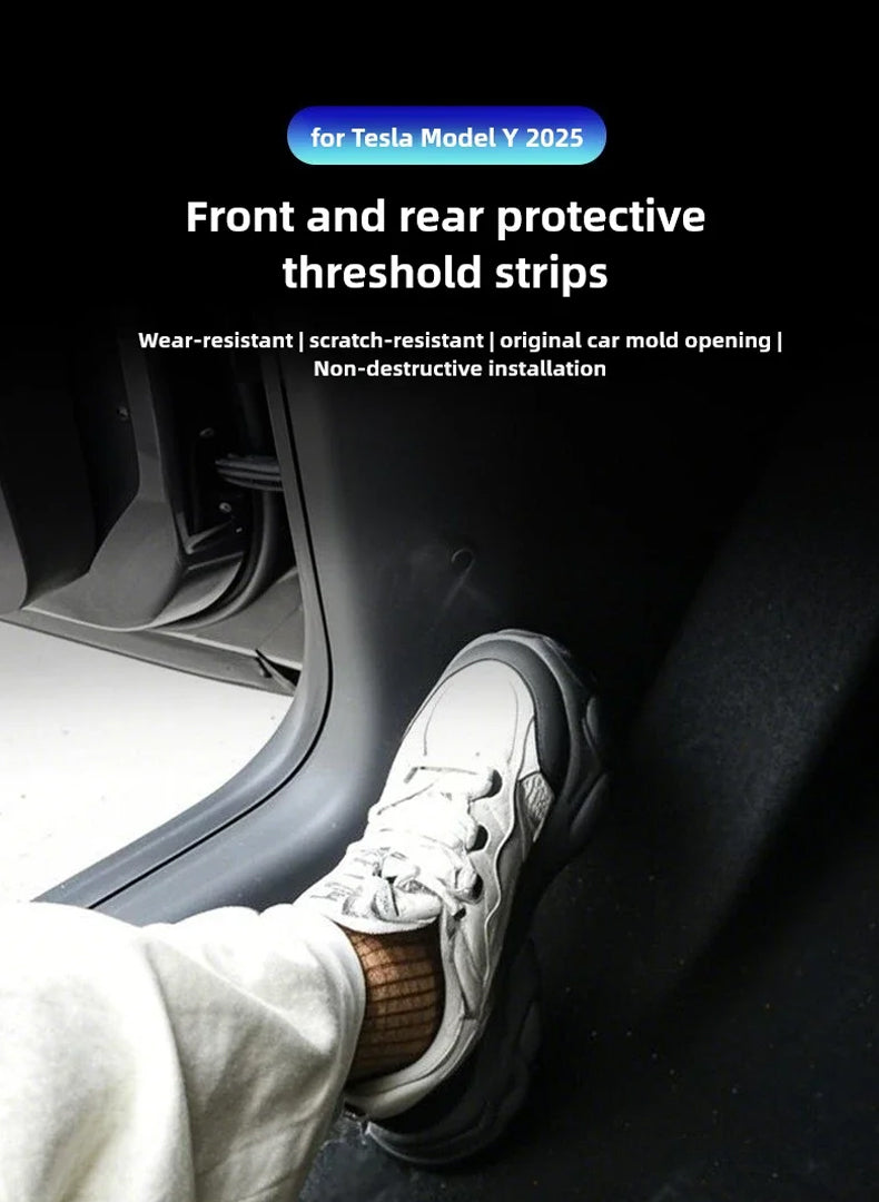 TESLA 2025 Model Y Juniper TPE Front and Rear Door Sill Protector Threshold Strip - 1SET(4PCS)