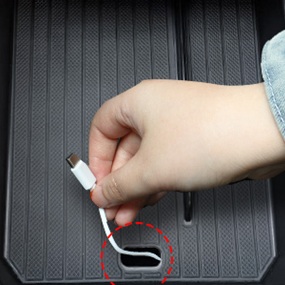 TESLA 2025 Model Y Juniper & Model 3 Center Control Storage Box TPE with Sunglasses Holder