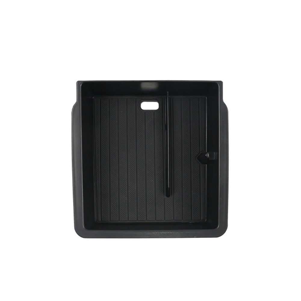 TESLA 2025 Model Y Juniper & Model 3 Center Control Storage Box TPE Center Armrest with Sunglasses Holder - Black