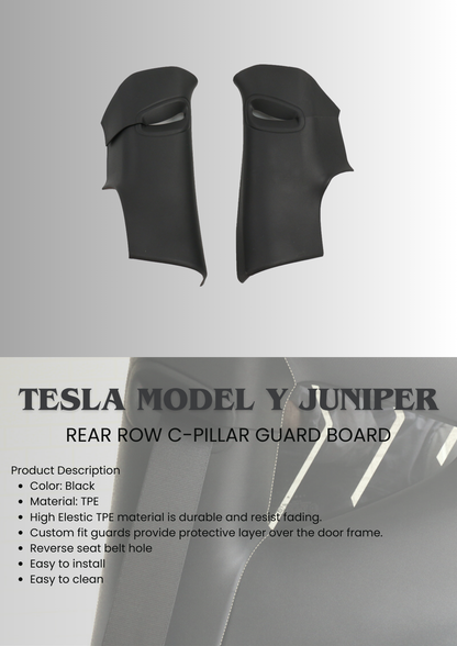 TESLA 2025 Model Y Juniper interior TPE Front and Rear Threshold Strip /Upper and Under Rear Trunk Guard Panel / C-Pillar Guard Board - 4PCS SET