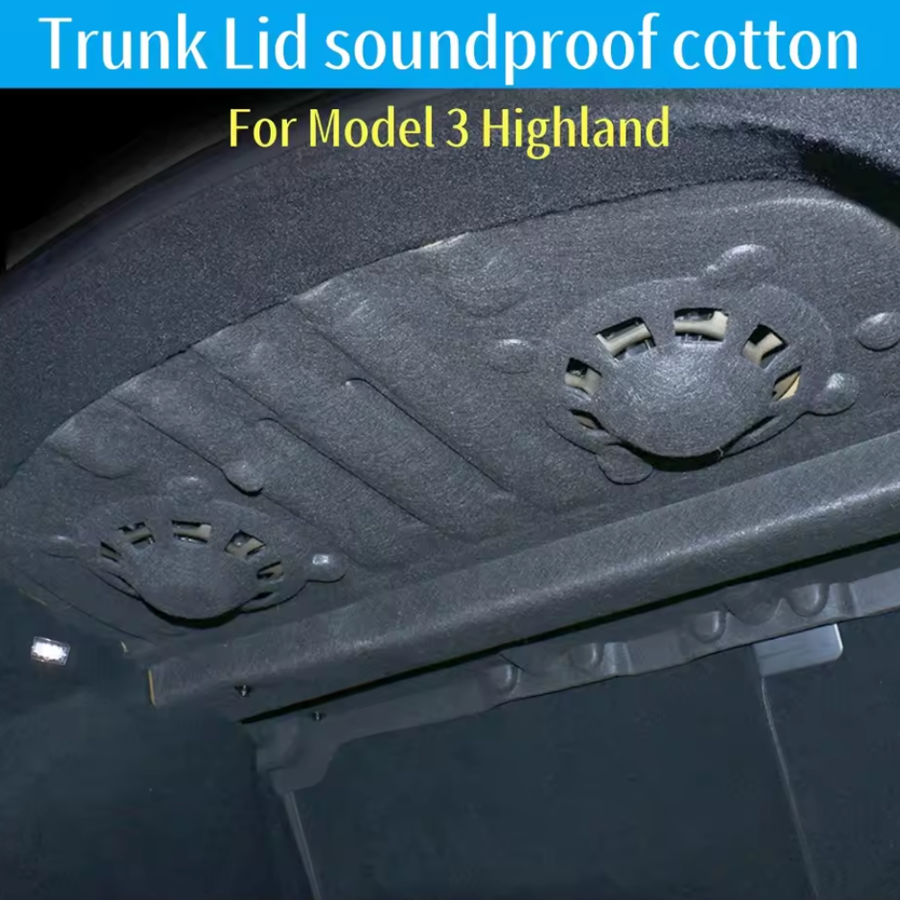 TESLA Model 3 Highland 2024 to 2026 Rear Trunk Soundproofing Kit Insulation Cover - Black