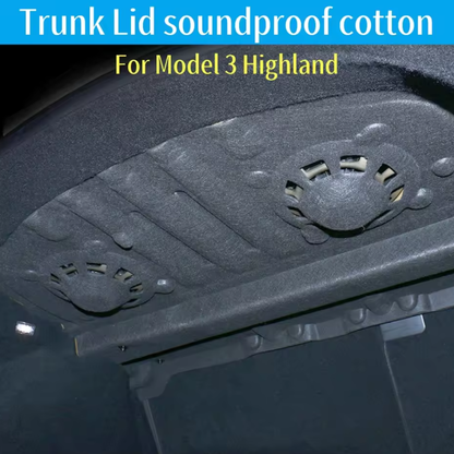 TESLA Model 3 Highland 2024 to 2026 Rear Trunk Soundproofing Kit Insulation Cover - Black