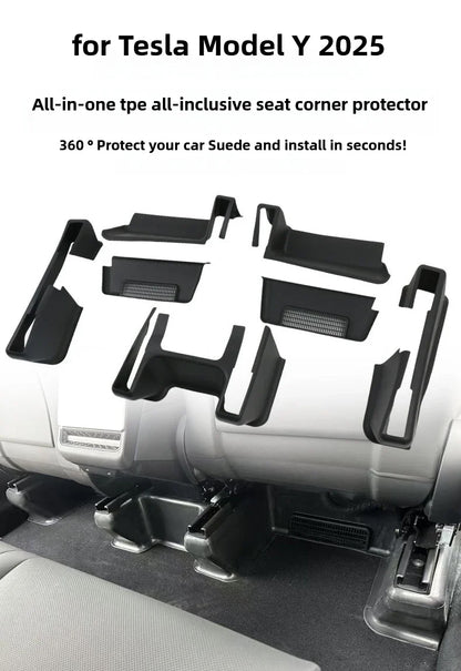 TESLA 2025 Model Y TPE Under Seat Corner Rail Full Protector - 1SET (7PCS)