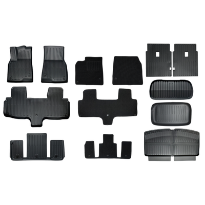 TESLA 2026 Model YL Double Layer Waterproof TPE Odorless Cargo Liners Floor Mats - 1 SET (9PCS)