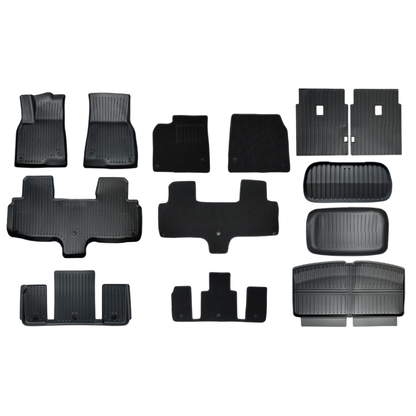 TESLA 2026 Model YL Double Layer Waterproof TPE Odorless Cargo Liners Floor Mats - 1 SET (9PCS)