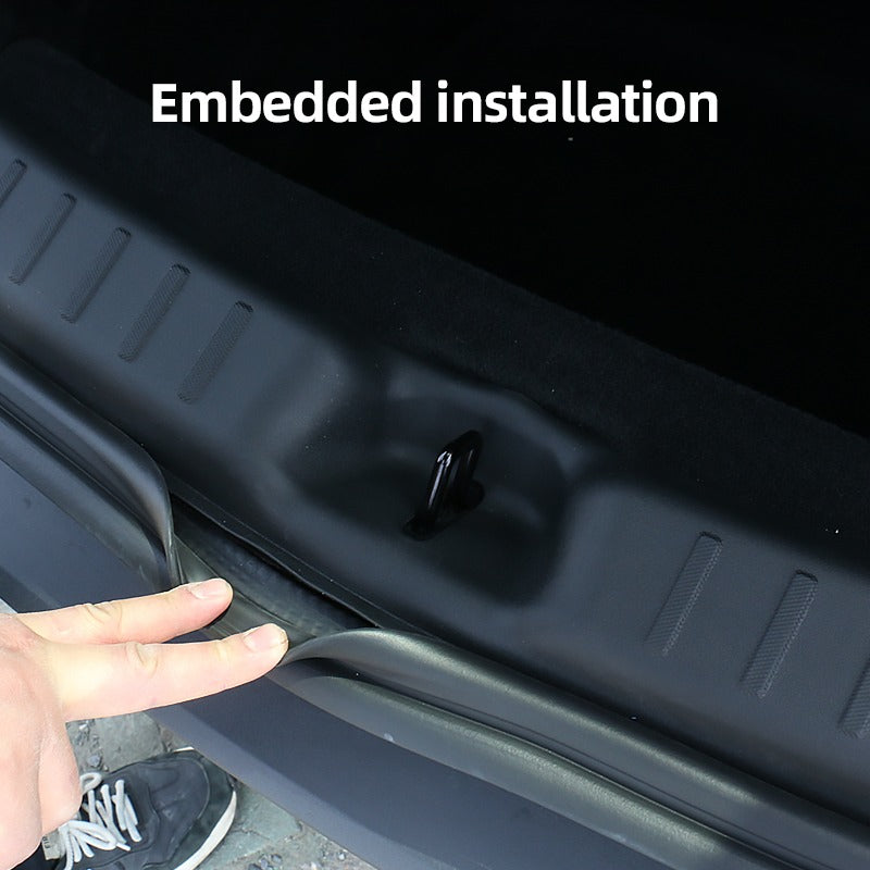 2025 TESLA Model Y Juniper Waterproof TPE Odorless Cargo Liners Floor Mats - Trunk Sill Strip