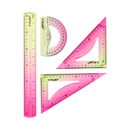 Y-Plus+ 4 Pcs Unbreakable Color Ruler Set