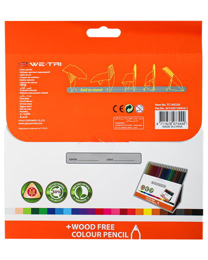 Y-Plus+ WE-TRI Wood Free Color Pencil 6/12/18/24 Colors 3.0mm