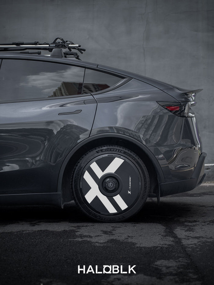 HALODISC 2 X-Factor (Black) | Set of 4 Wheel Covers for Tesla  Model 3 & Model Y 19" Crossflow Wheel