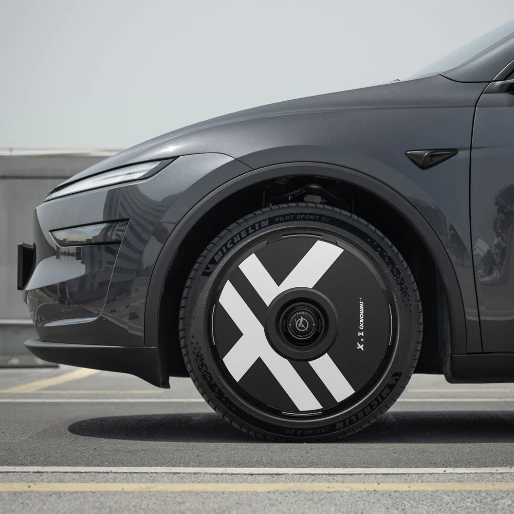 HALODISC 2 X-Factor (Black) | Set of 4 Wheel Covers for Tesla  Model 3 & Model Y 19" Crossflow Wheel