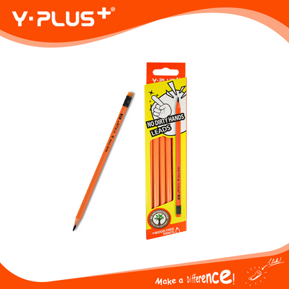 Y-Plus+ WE-TRI Wood Pencil with Eraser 12 Pieces (2B & HB type pencil)