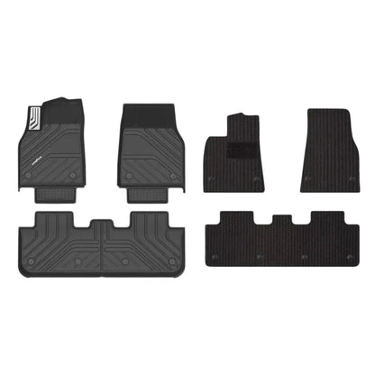 TESLA 2025-2026 MODEL Y Juniper All-Weather Double Layer Injected Molded TPE Odorless Cargo Liners Floor Mats - 1 SET (9PCS)