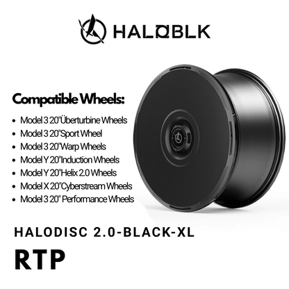 HALODISC 2 RTP  (Black) | Set of 4 Wheel Covers for Tesla  Model 3 & Model Y 20" Crossflow Wheel