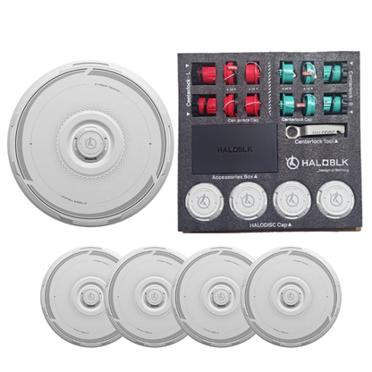 Haloblk HaloDisc 2 Wheel Covers for Tesla Model 3 &  Model Y Juniper 19" Crossflow Wheels - Cyber Track (White)