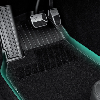 HALOBLK Tesla 2025 Model Y Juniper Waterproof Injected Molded TPE Odorless Cargo Liners Floor Mats - Double Layer