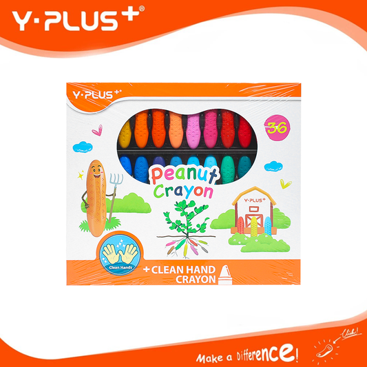 Y-Plus+ Peanut Clean Hand Crayons (36 Colors)