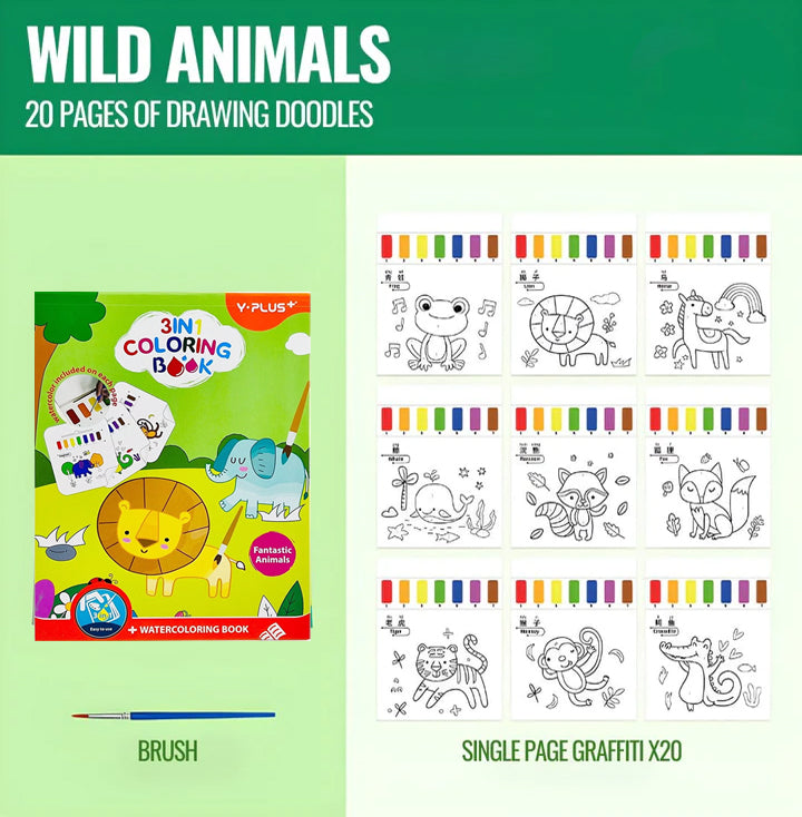 Y-Plus+ 3 in 1 Water Coloring Book