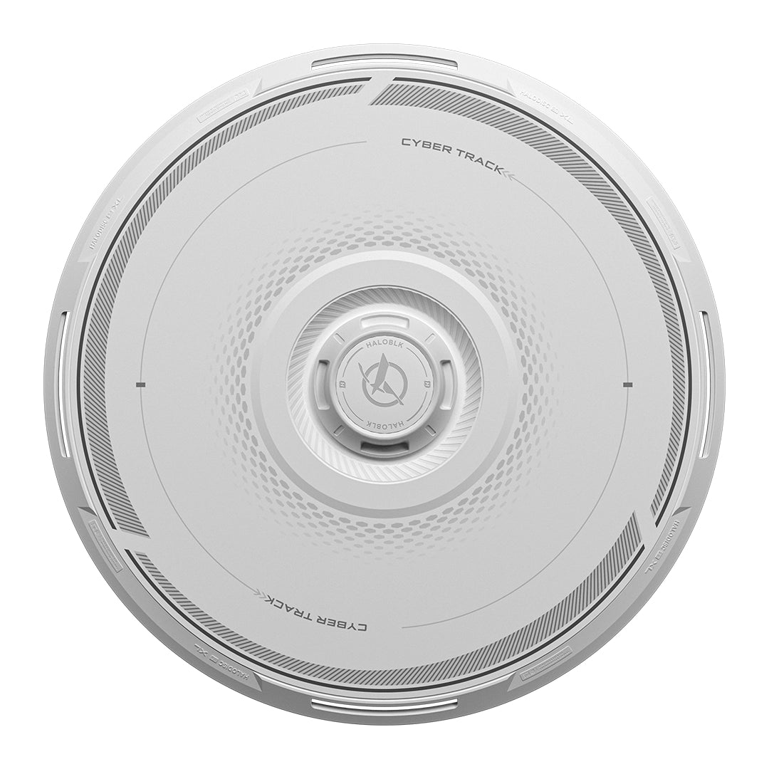 Haloblk HaloDisc 2 Wheel Covers for Tesla Model 3 &  Model Y Juniper 19" Crossflow Wheels - Cyber Track (White)