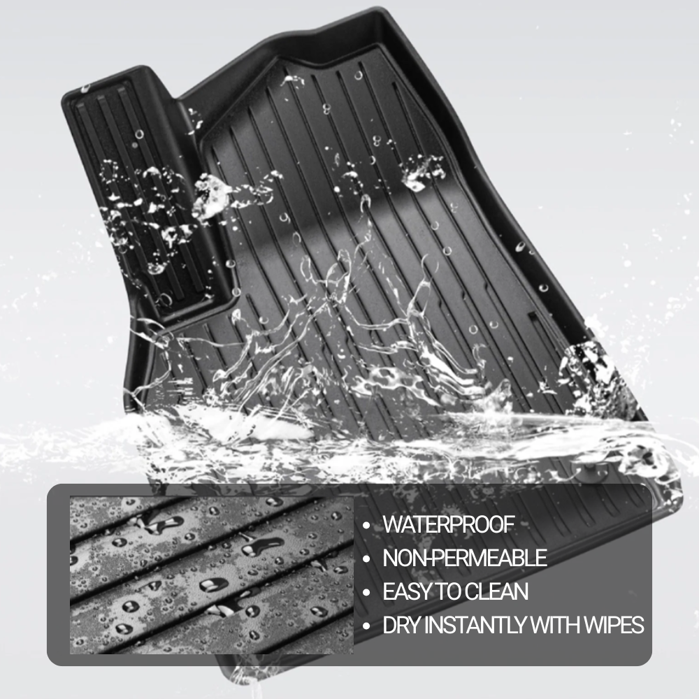 HALOBLK Tesla 2025 Model Y Juniper Waterproof Injected Molded TPE Odorless Cargo Liners Floor Mats - Double Layer