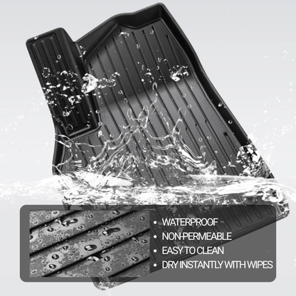 HALOBLK Tesla 2025 Model Y Juniper Waterproof Injected Molded TPE Odorless Cargo Liners Floor Mats - Double Layer
